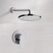 Chrome Shower Faucet Set With Rain Shower Head